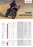 2020_Honda - cennik 